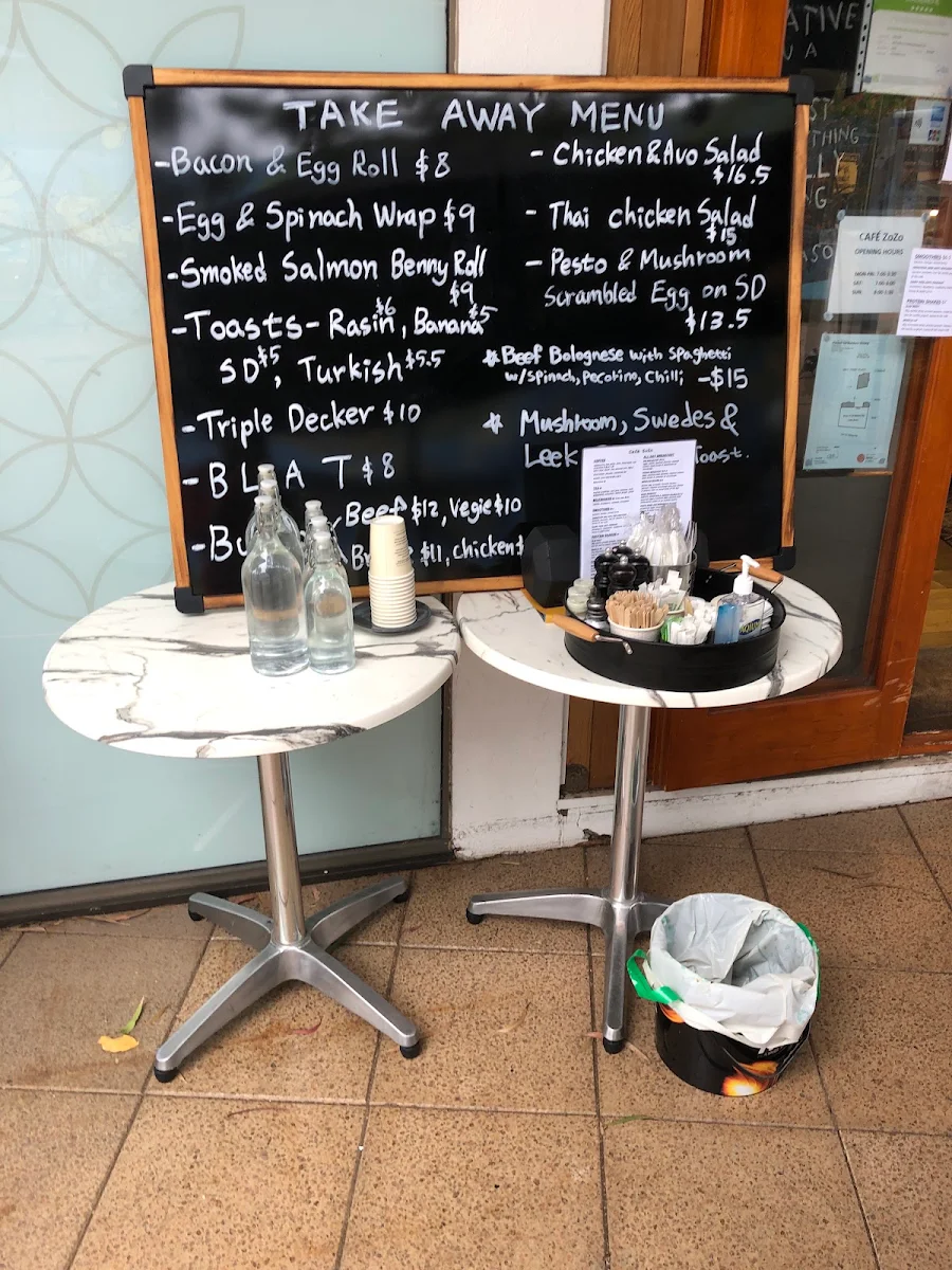 Menu, Café ZoZo