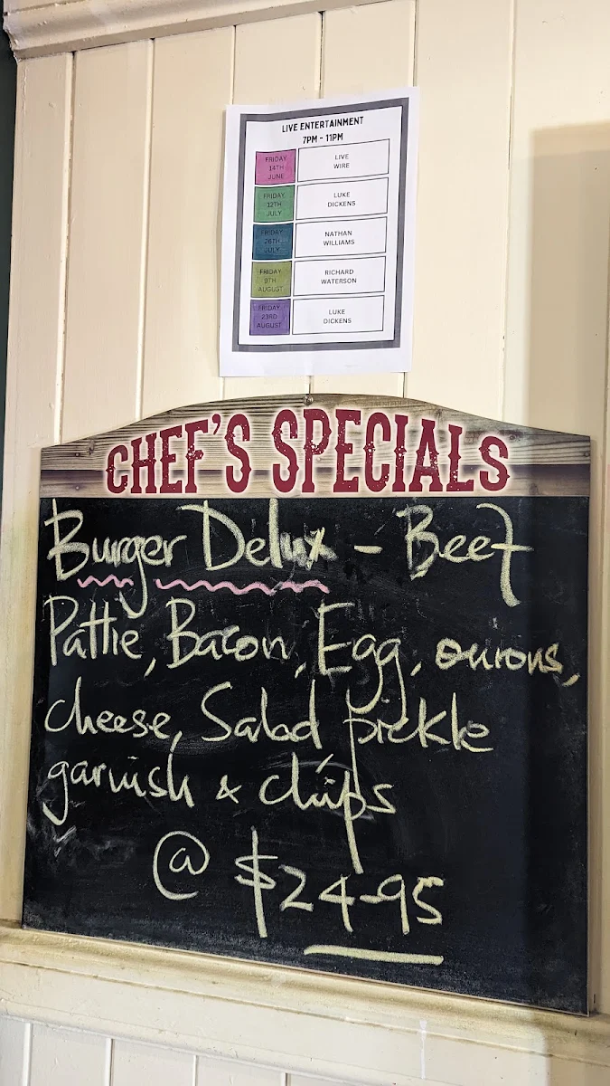 Menu, Dayboro Crown Hotel