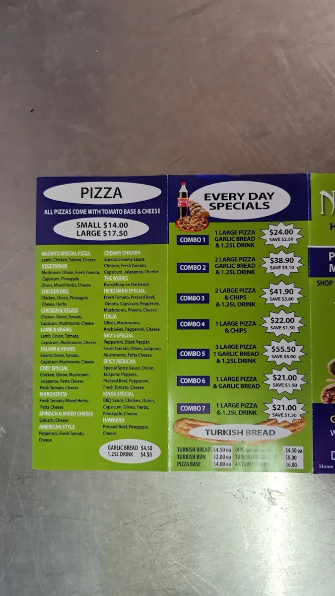 Menu, Istanbul Herdsman Kebab House