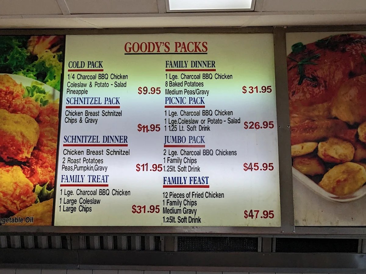 Menu, Goodys Charcoal Chicken