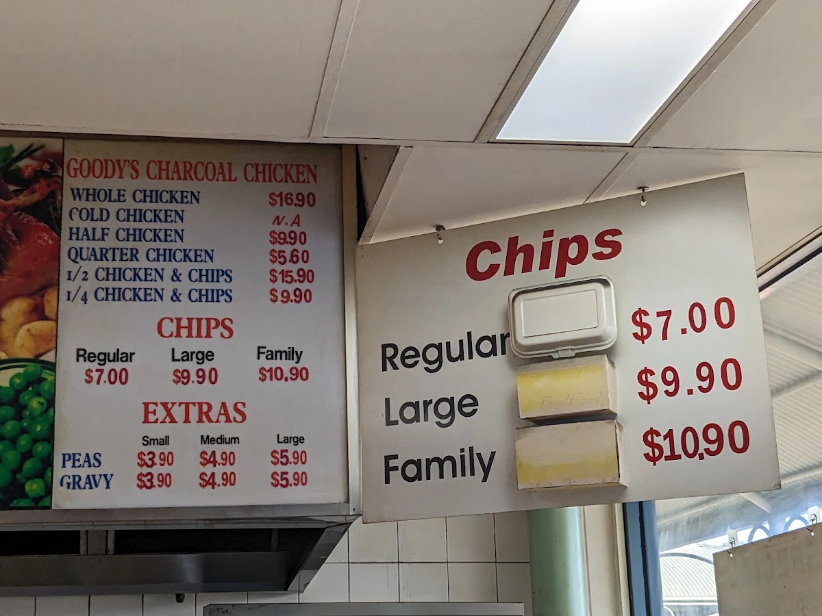 Menu, Goodys Charcoal Chicken