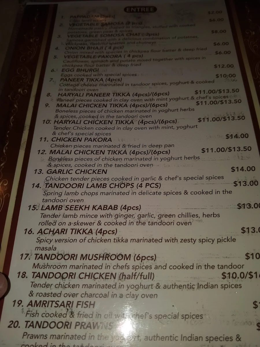 Menu, Laajwab Indian Restaurant