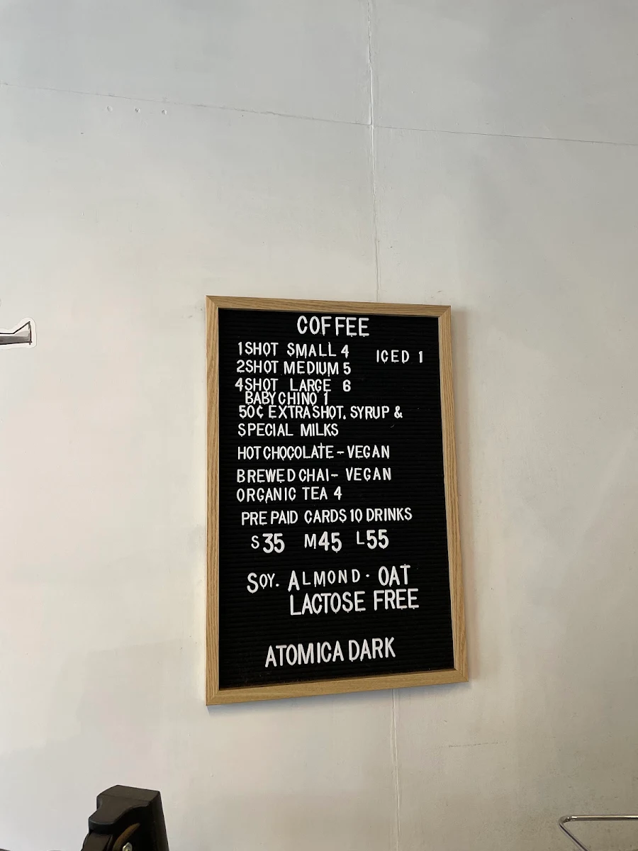 Menu, Hustle Coffee Bendigo