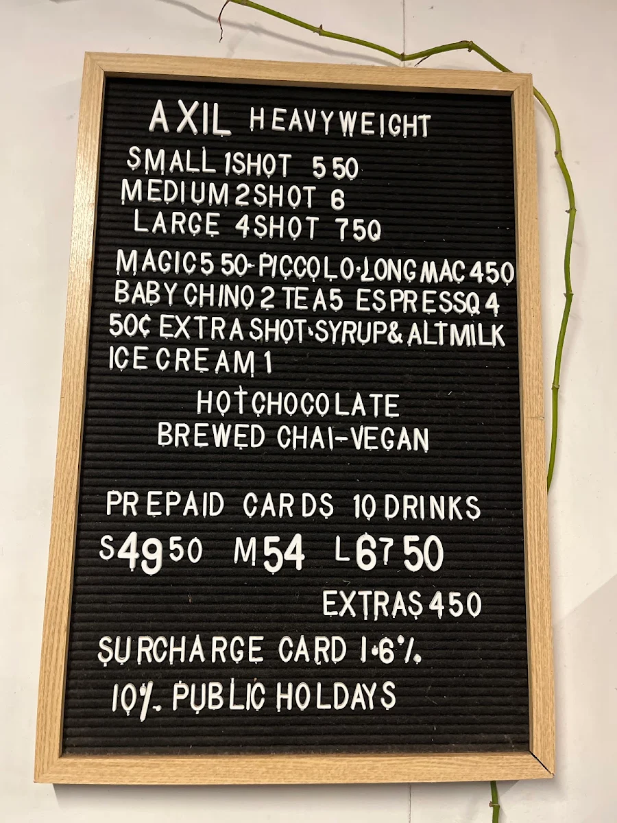 Menu, Hustle Coffee Bendigo