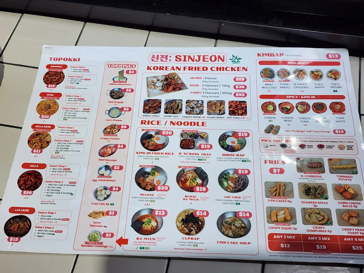 Menu, SinJeon