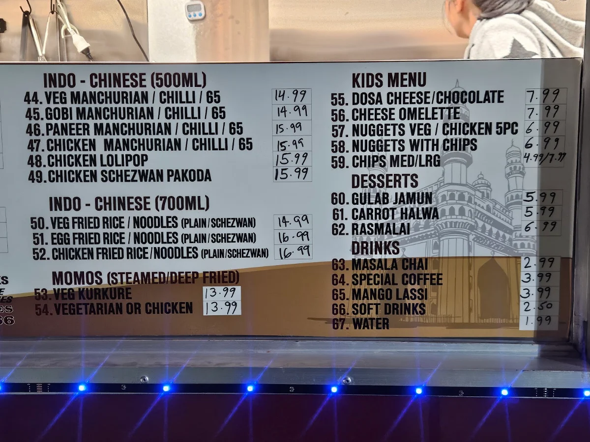 Menu, MK INDIAN EATS -"KAHOO MACHA"