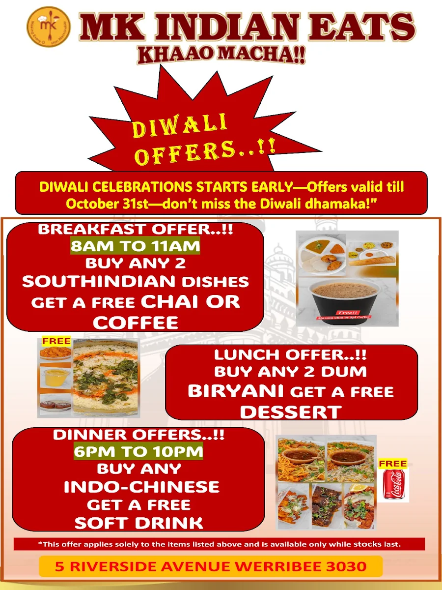 Menu, MK INDIAN EATS -"KAHOO MACHA"