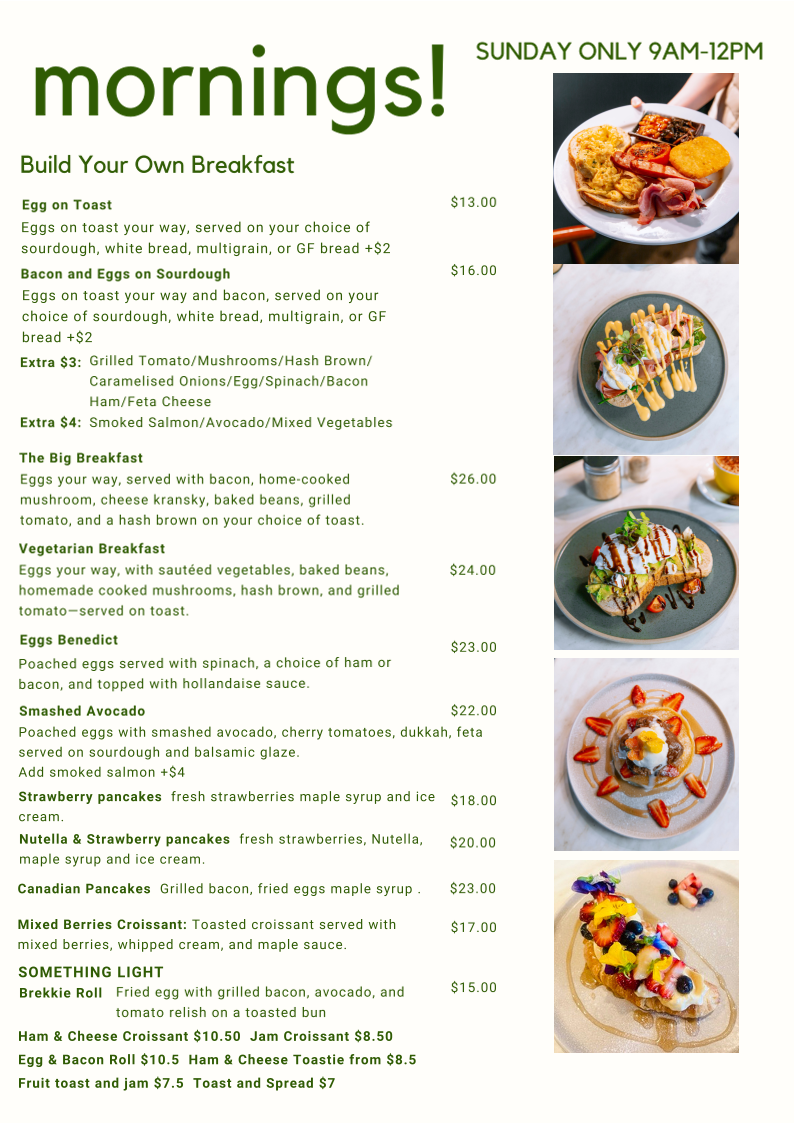 Menu, Portarlington Kitchen & Bar