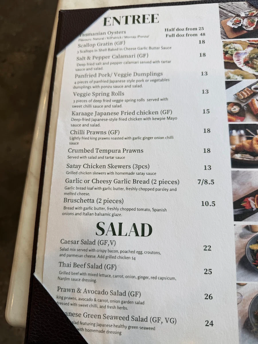 Menu, Portarlington Kitchen & Bar