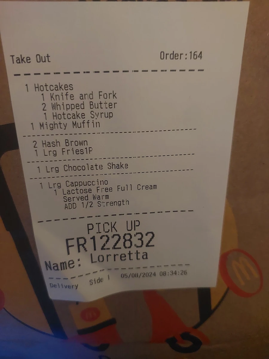 Menu, McDonald's Logan Central