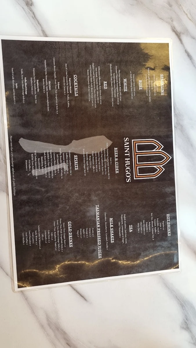 Menu, Saint Hugo’s