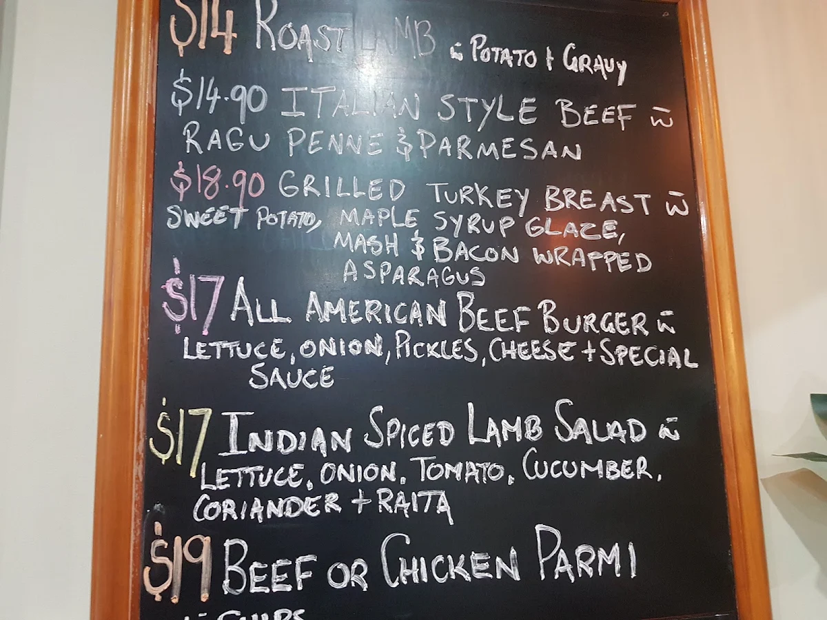 Menu, Cross Keys Hotel Adelaide