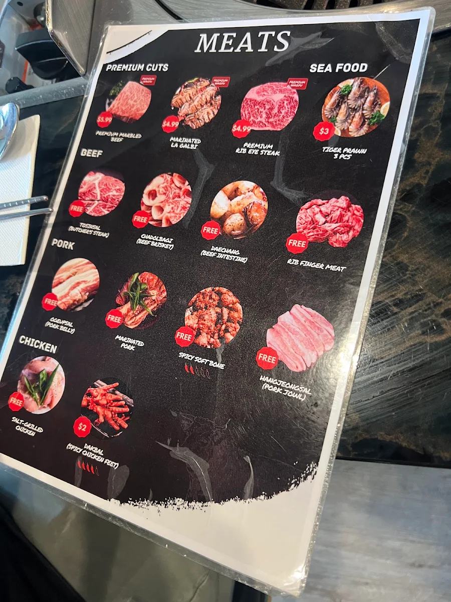 Menu, BeWon Korean BBQ Adelaide