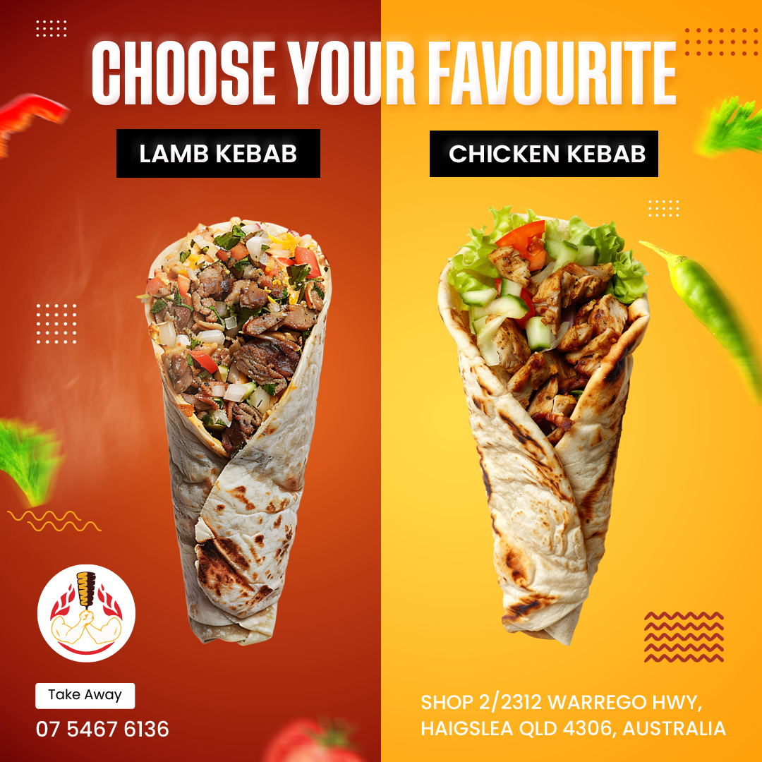 Menu, Over The Top Kebabs Haigslea