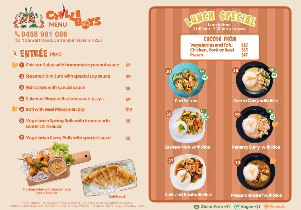 Menu, Chilli Boys