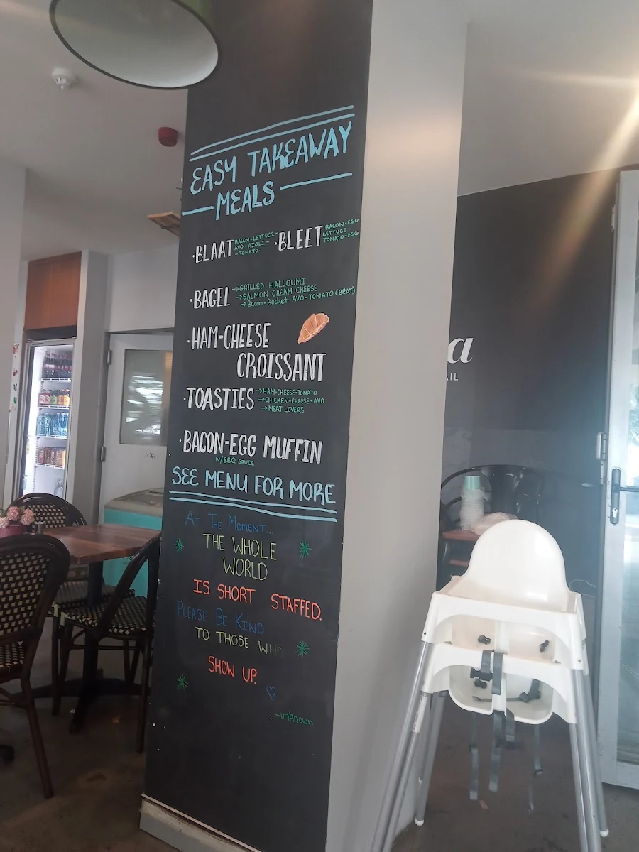 Menu, Cafe 3 Eight Nine
