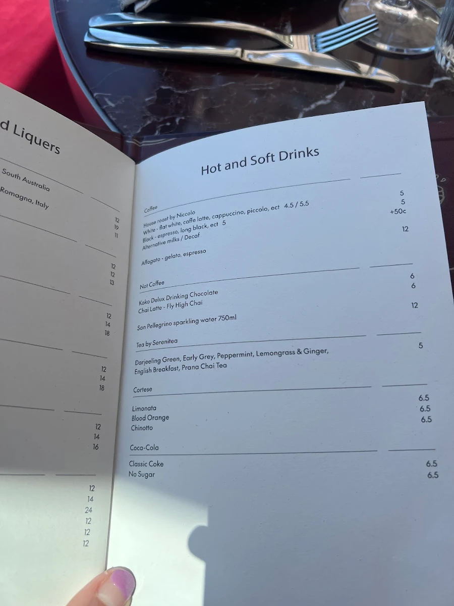 Menu, Amatrice Rooftop Restaurant