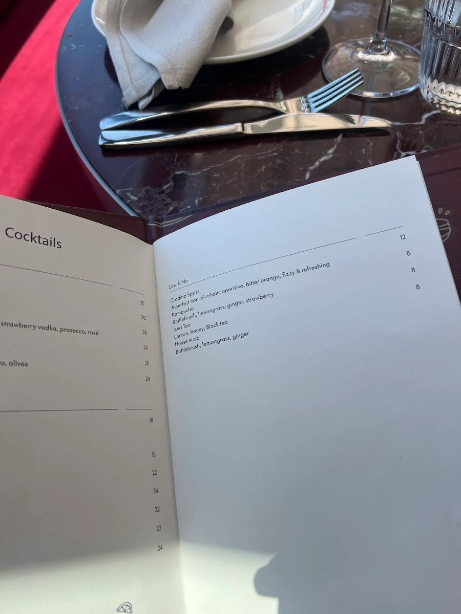 Menu, Amatrice Rooftop Restaurant