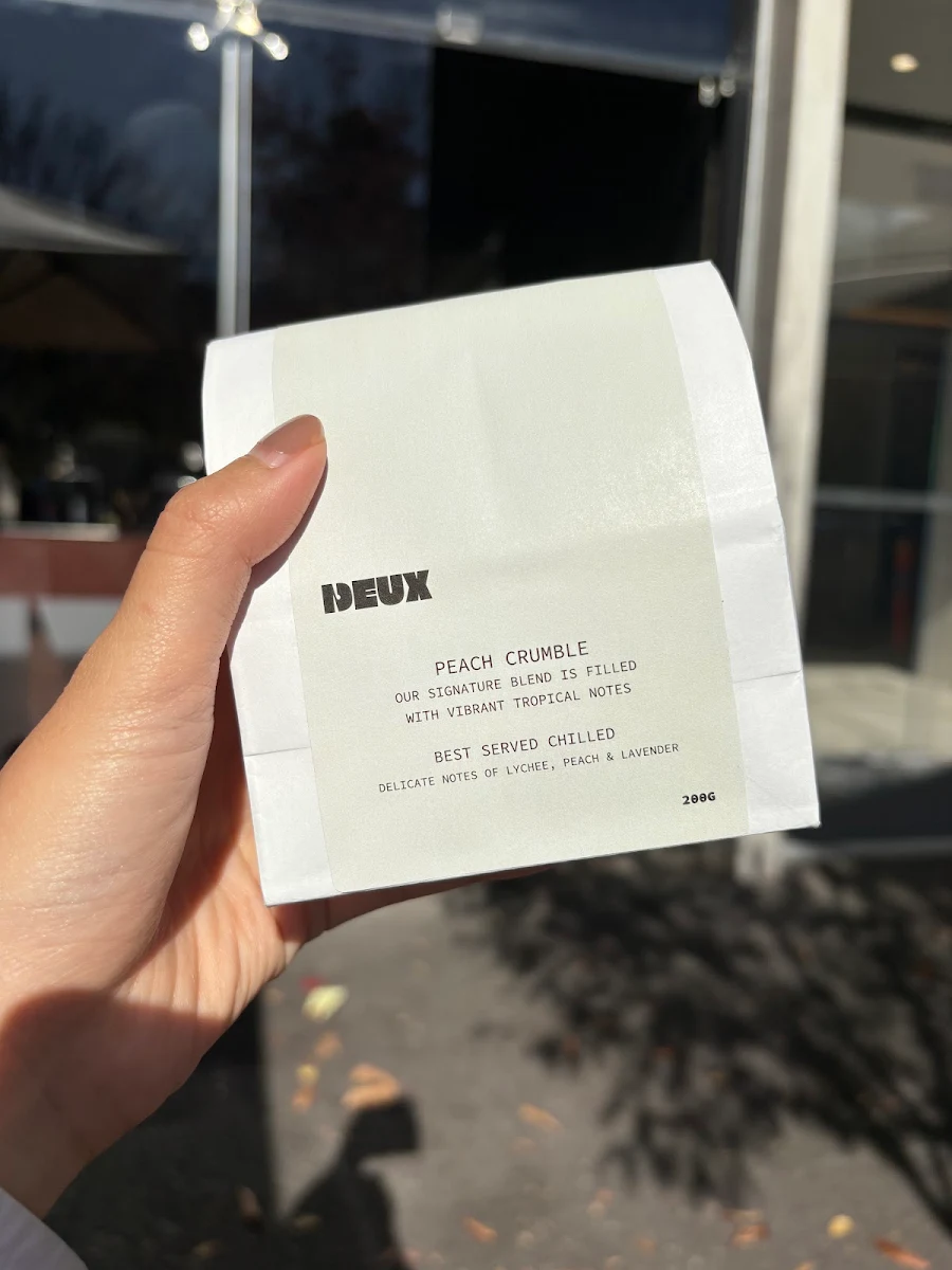 Menu, Deux Coffee