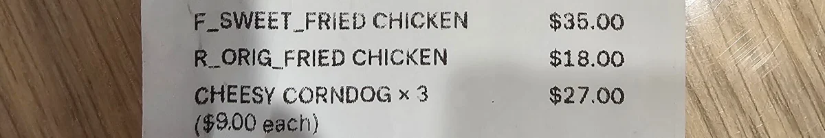Menu, Country Seoul