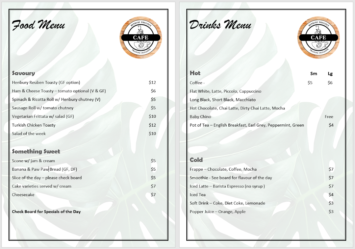 Menu photo 1