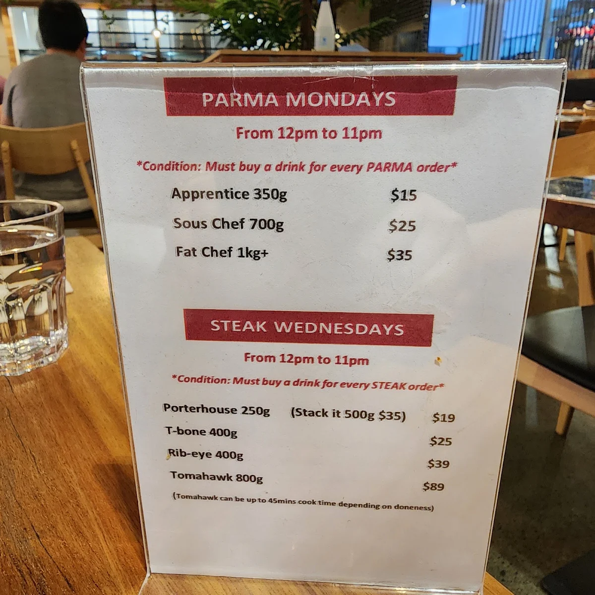 Menu, FAT CHEF FOREST HILL