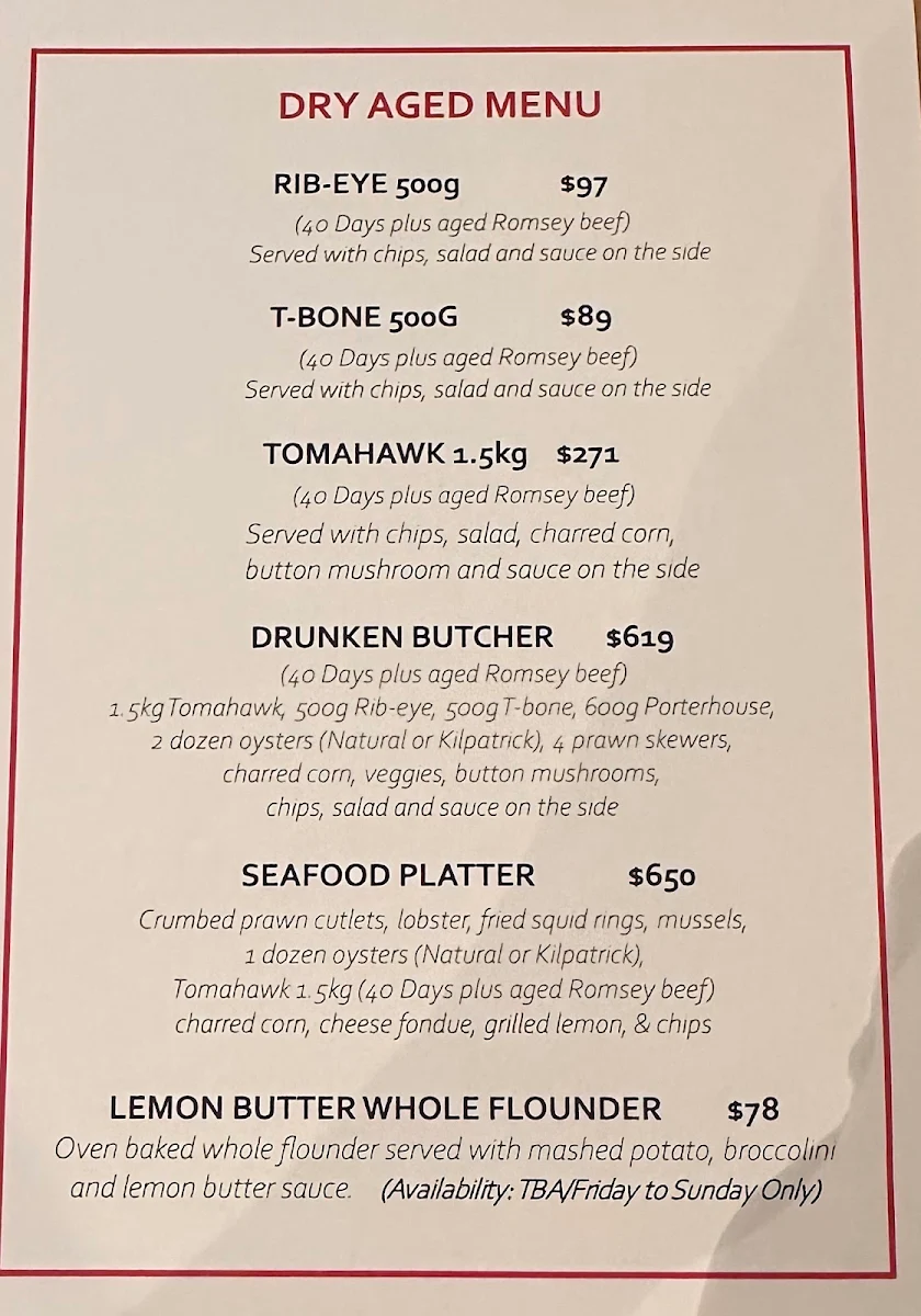 Menu, FAT CHEF FOREST HILL
