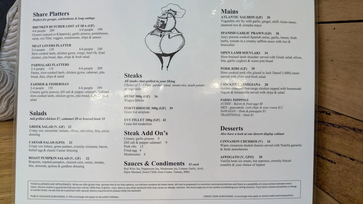 Menu, FAT CHEF FOREST HILL
