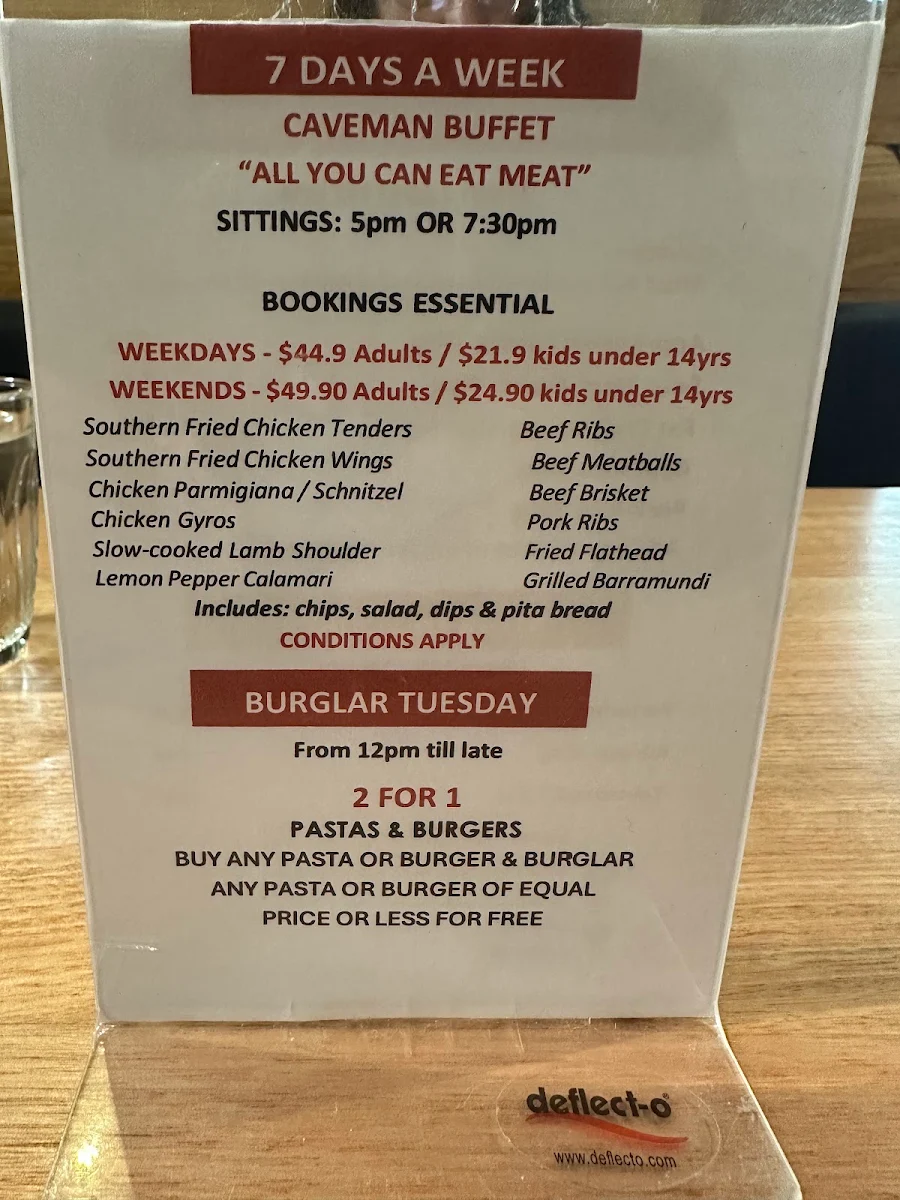 Menu, FAT CHEF FOREST HILL