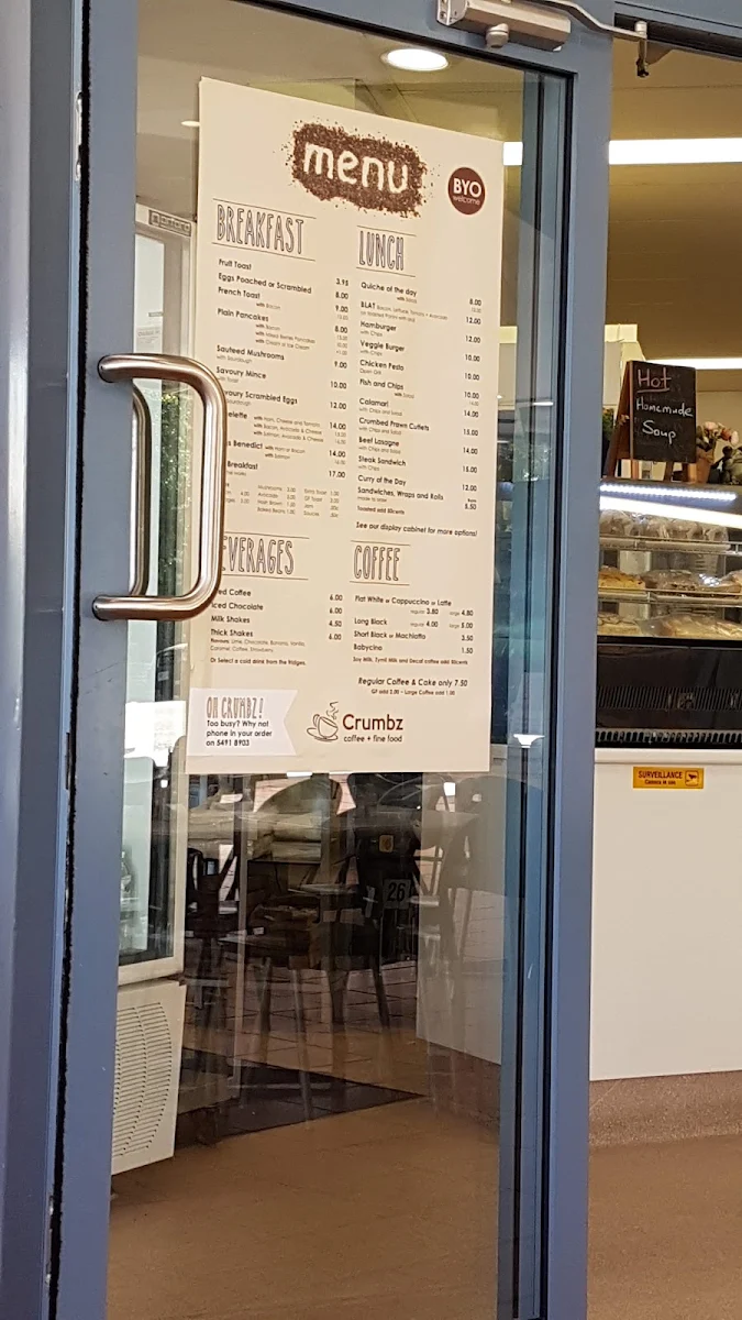 Menu, Crumbz at Centrepoint