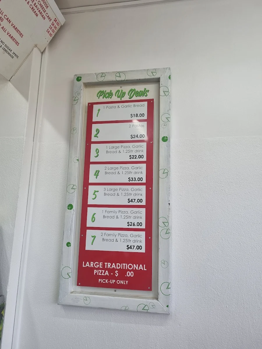 Menu, Charlie's Pizzeria