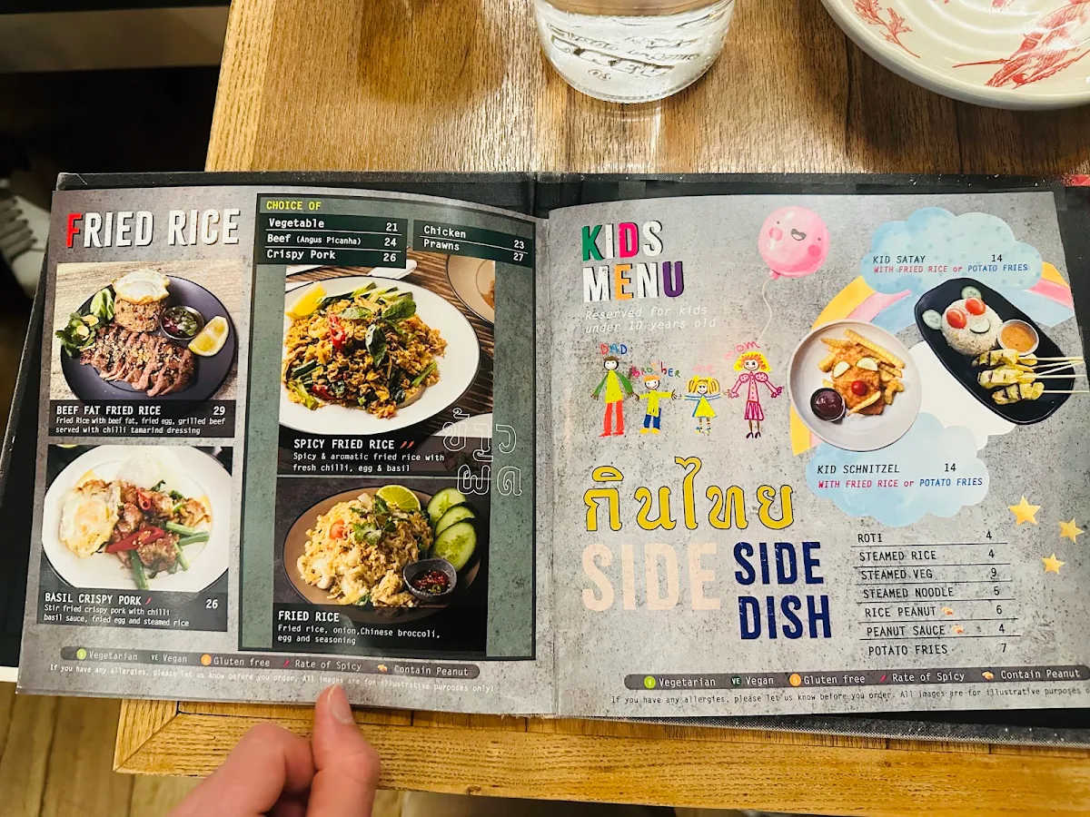 Menu, Kinn Thai Canberra
