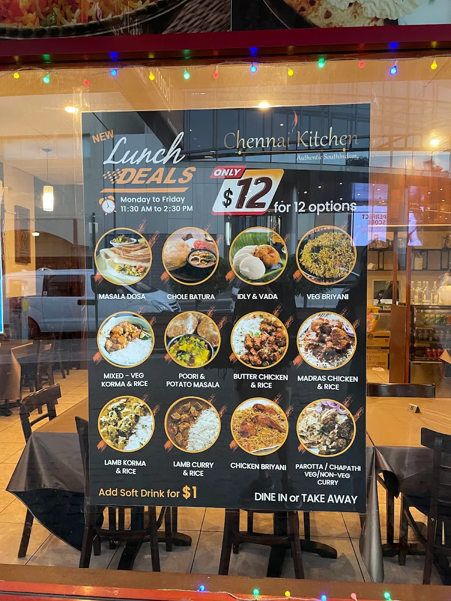 Menu, Chennai Kitchen - South Indian Restaurant
