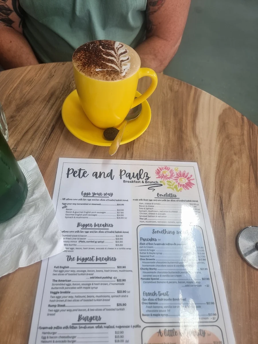 Menu, Pete & Paulz Breakfast Bar