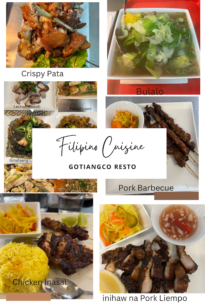 Menu, Gotiangco Fish and Chips and Resto