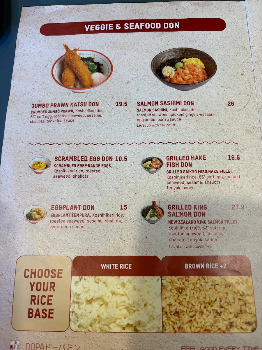Menu, Dopa Donburi and Dessert - Darling Square