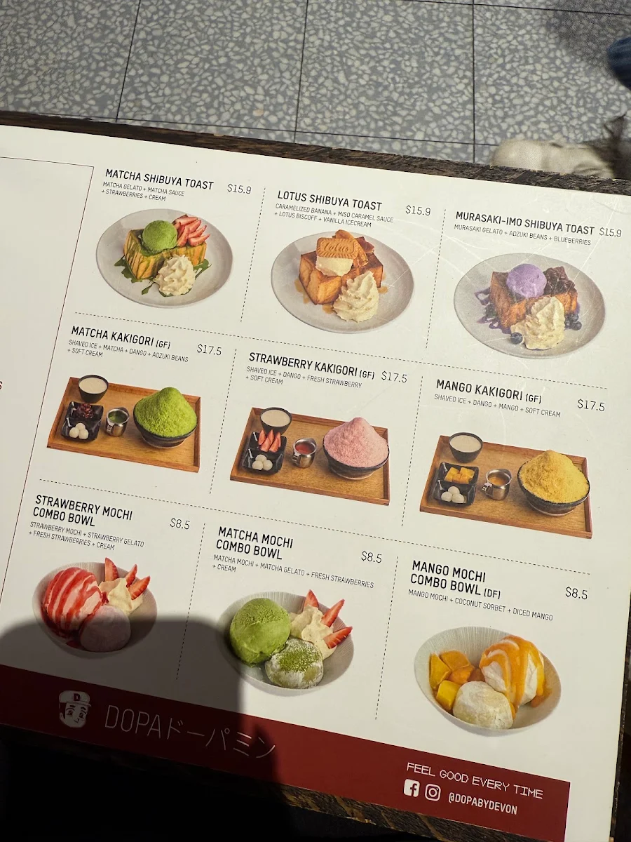Menu, Dopa Donburi and Dessert - Darling Square