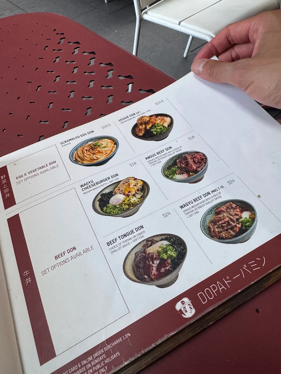 Menu, Dopa Donburi and Dessert - Darling Square