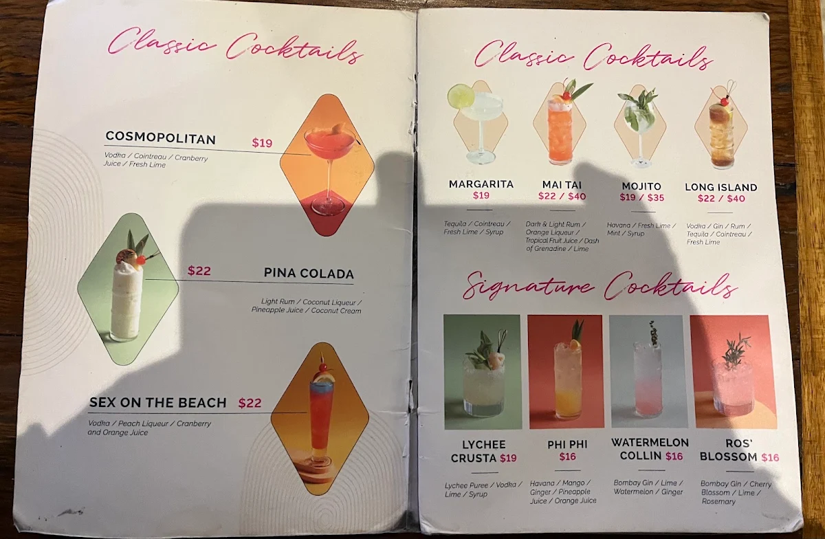 Menu, Ros Niyom Thai Restaurant and Bar (Kirrawee)
