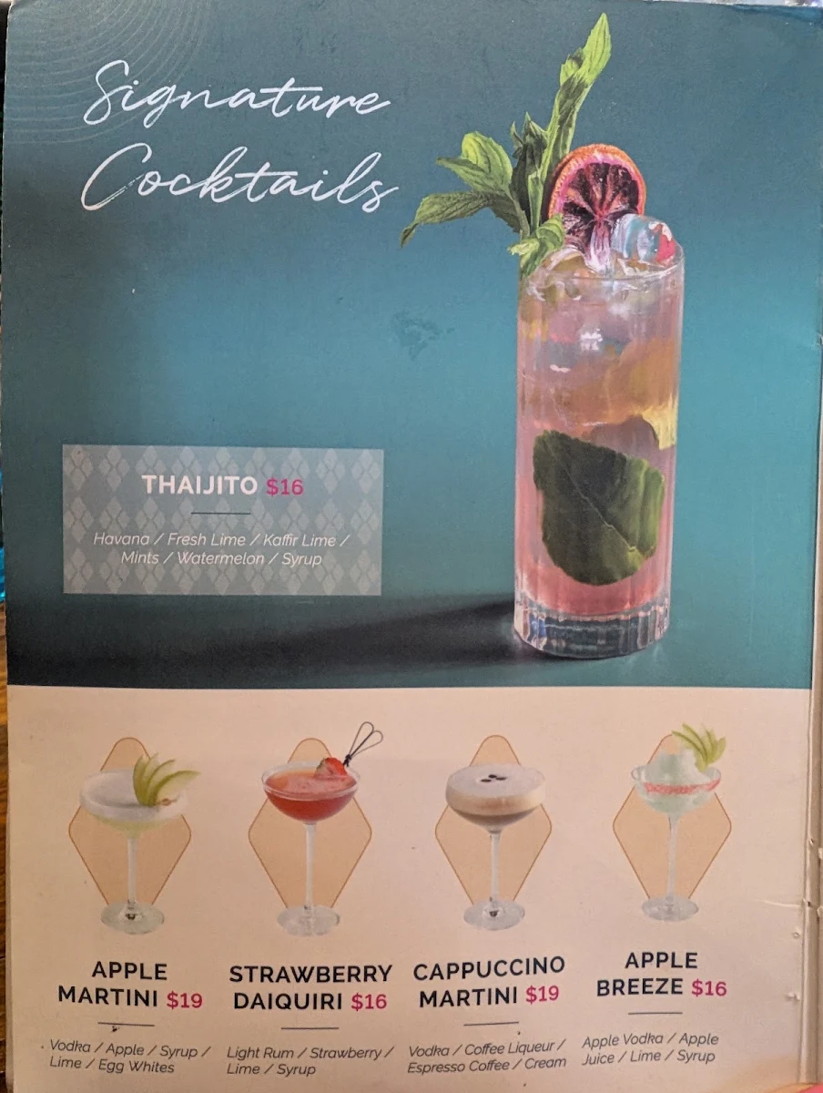 Menu, Ros Niyom Thai Restaurant and Bar (Kirrawee)
