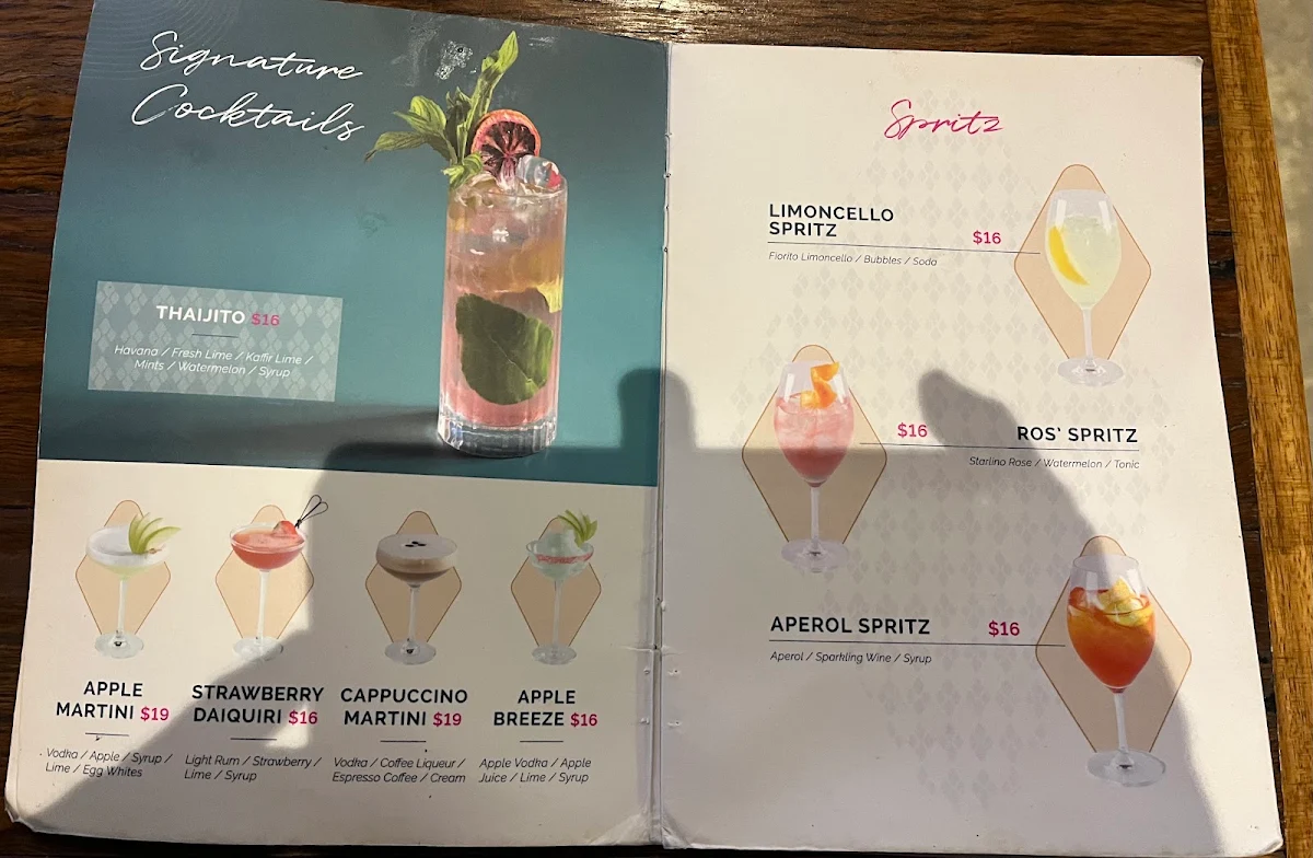Menu, Ros Niyom Thai Restaurant and Bar (Kirrawee)