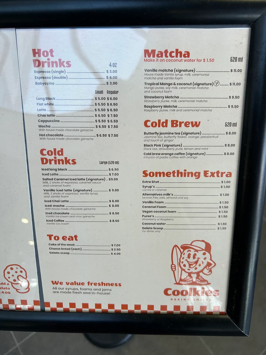 Menu, Coolkies