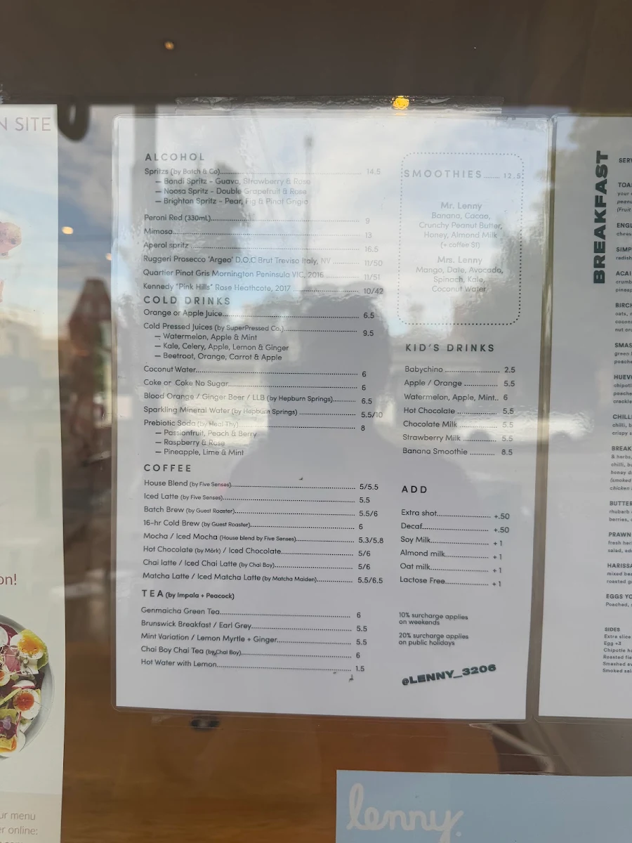 Menu, Lenny 3206