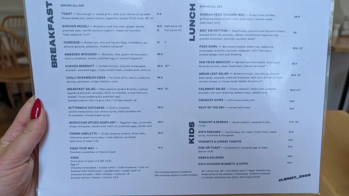 Menu, Lenny 3206