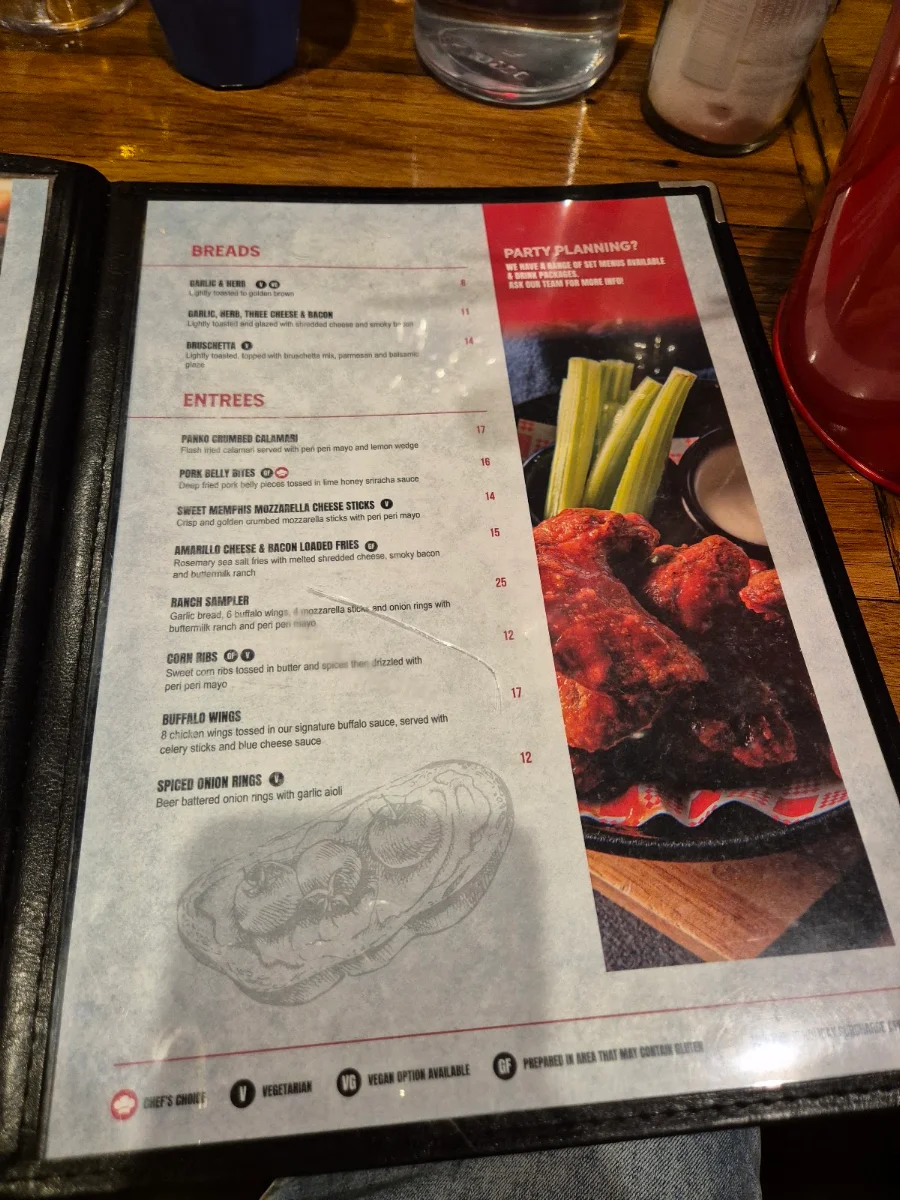 Menu, Lone Star Rib House & Brews North Adelaide