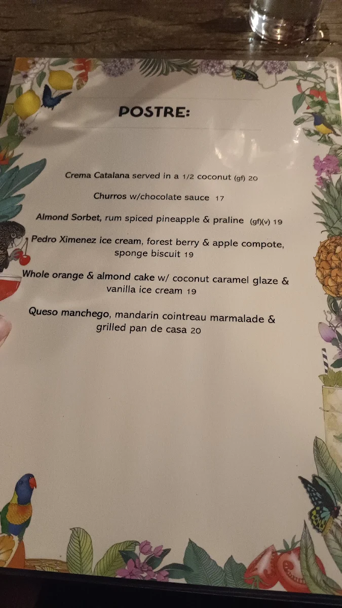 Menu, Seabean Tapas Bar Restaurant