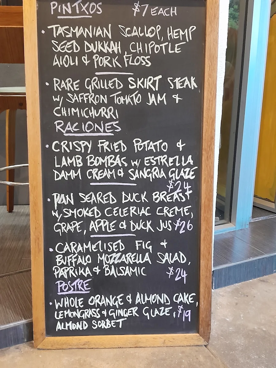 Menu, Seabean Tapas Bar Restaurant
