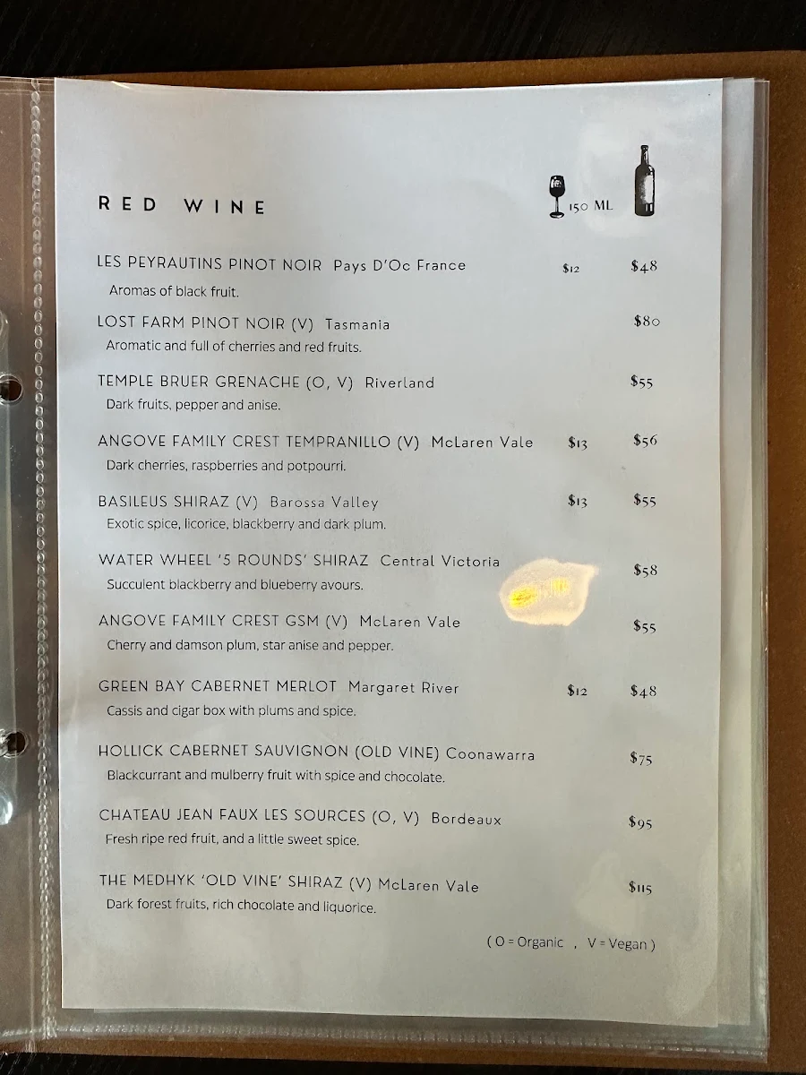 Menu, Ashy's Afghan Restaurant