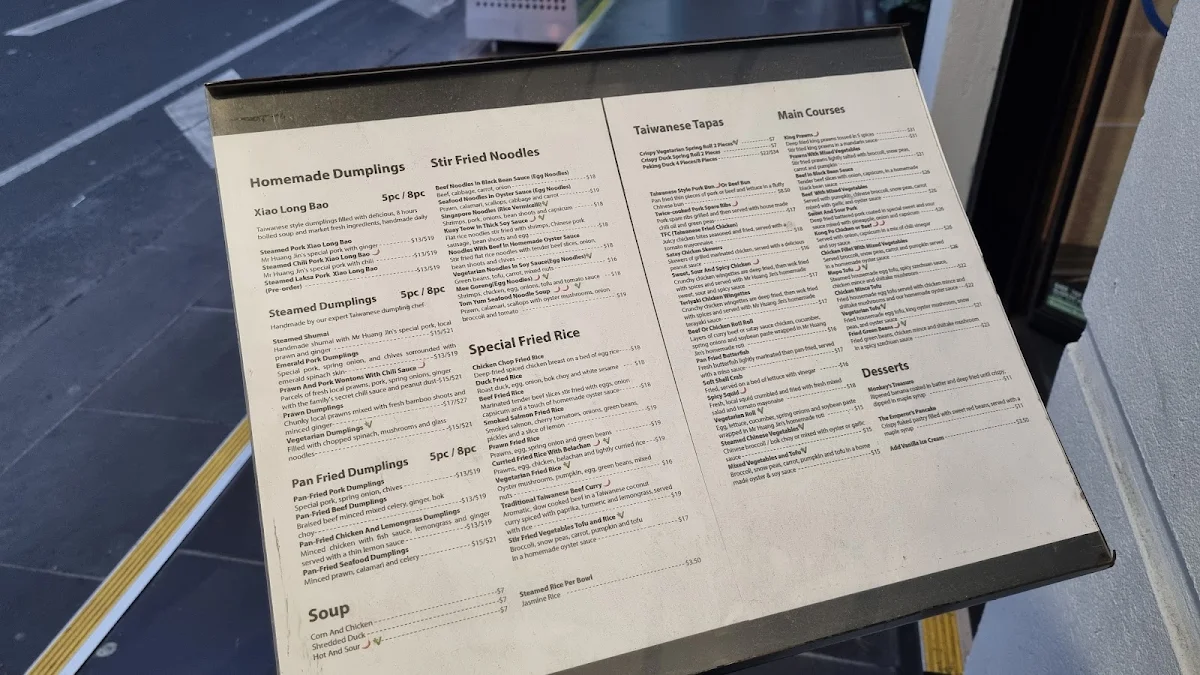 Menu, Mr Huang Jin