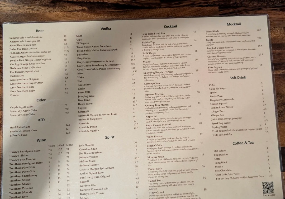 Menu, Tipsy Camel Schnitzel House, Tapas and Bar